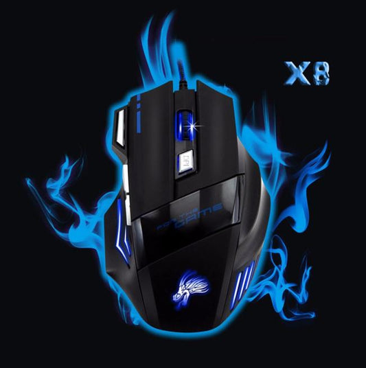 Gaming Mouse 5500DPI 7 Button LED Optical USB Wired
