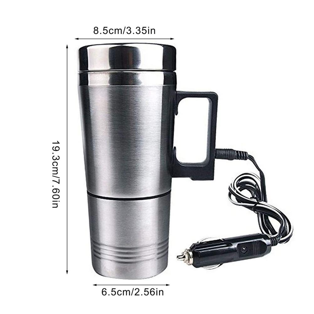 Stainless Steel Heating Cup 12V/24V Electric Car Kettle