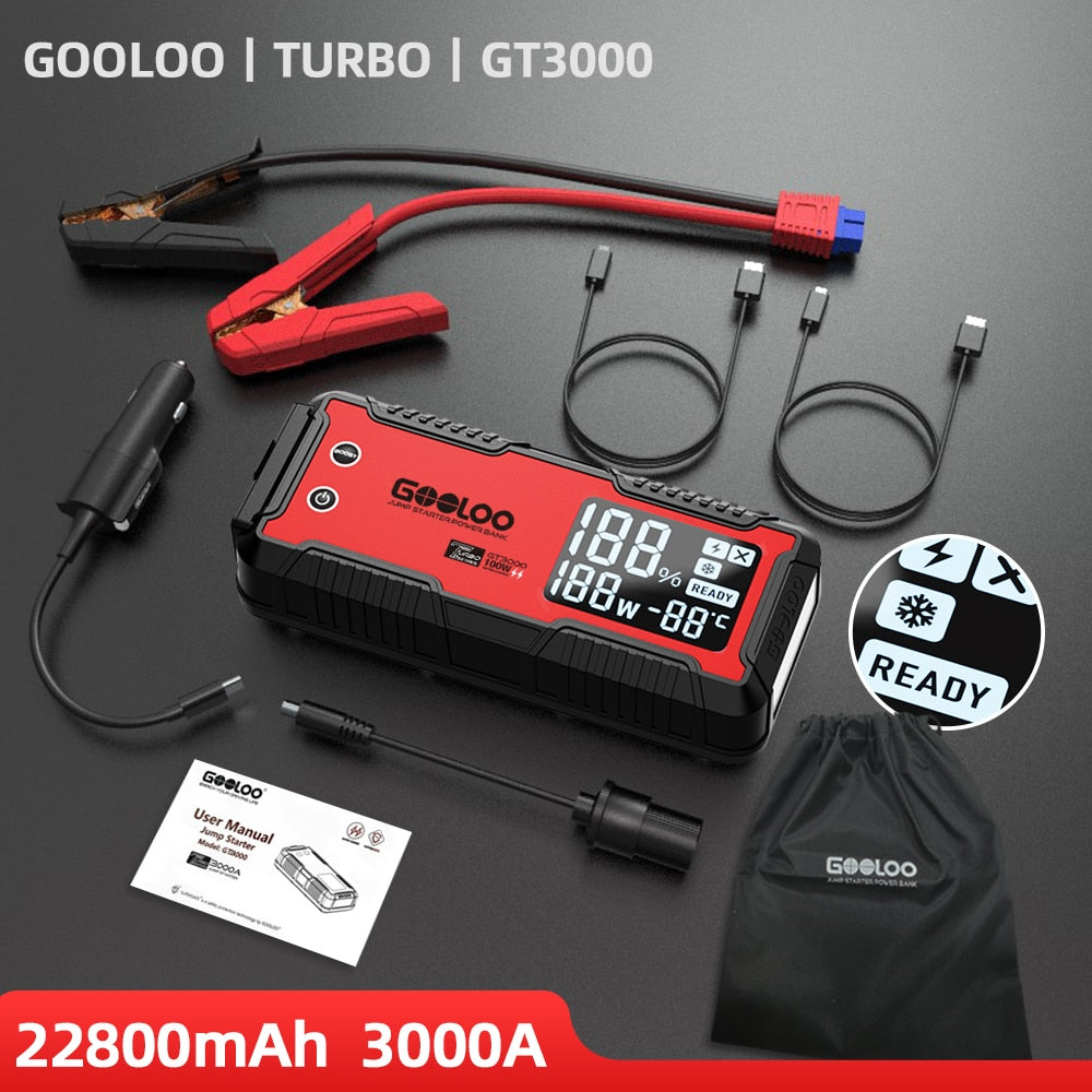 12V Car Jump Starter 4000A Car Battery Starter Portable Power Bank