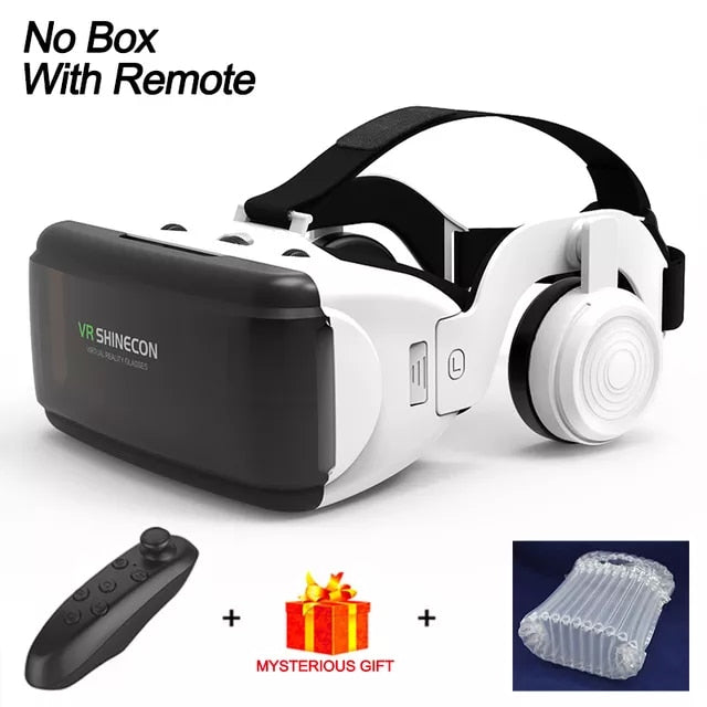 3D VR Headset Smart Glasses Helmet for Smartphones Binoculars with Controllers