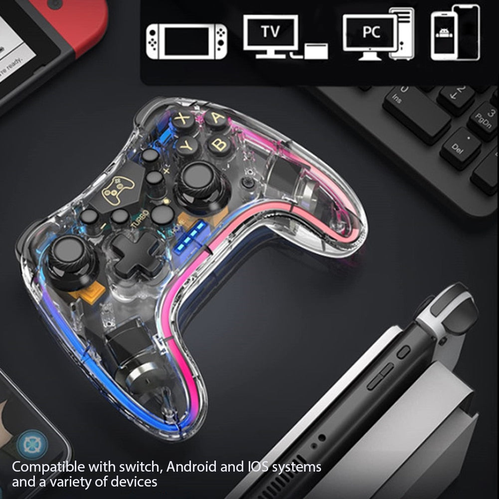 Wireless Gamepad for Nintendo Switch Pro Lite OLED PC Mobile Phone Transparent Controller