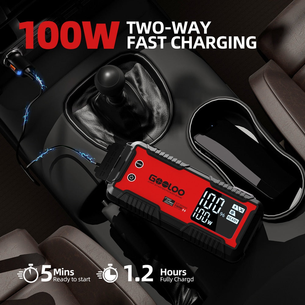 12V Car Jump Starter 4000A Car Battery Starter Portable Power Bank