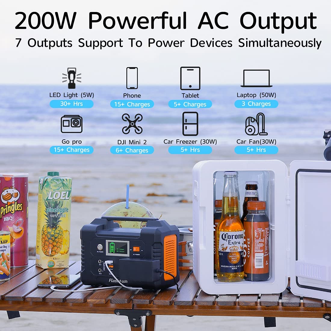 110V Portable Solar Generator AC 200W